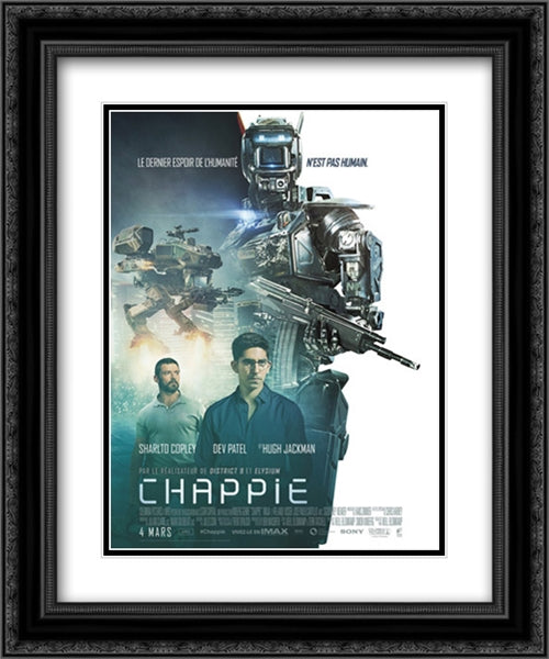 Chappie 20x24 Black Ornate Wood Framed Movie Poster with Double Matting