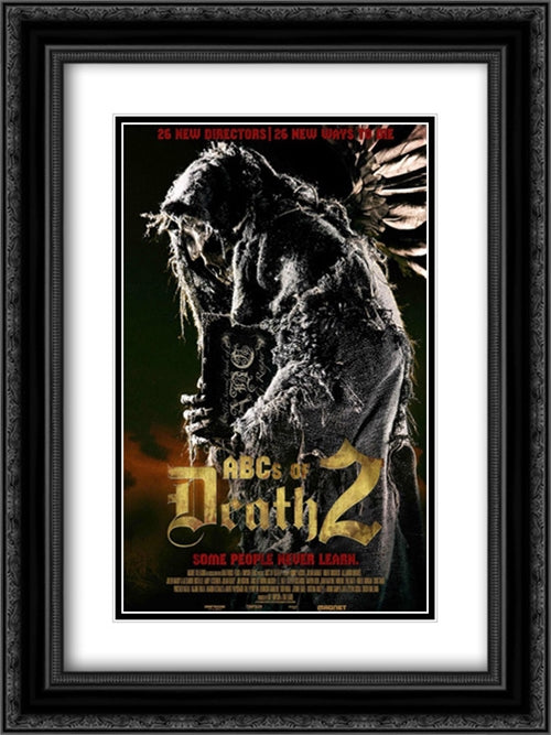 The ABCs of Death 2 18x24 Black Ornate Wood Framed Movie Poster with Double Matting
