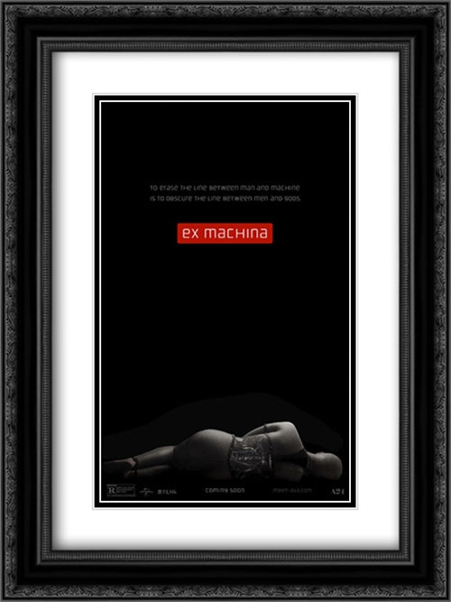 Ex Machina 18x24 Black Ornate Wood Framed Movie Poster with Double Matting