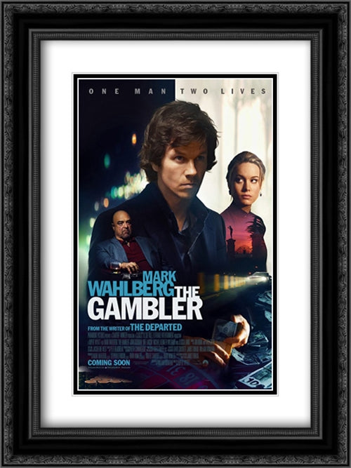 The Gambler 18x24 Black Ornate Wood Framed Movie Poster with Double Matting
