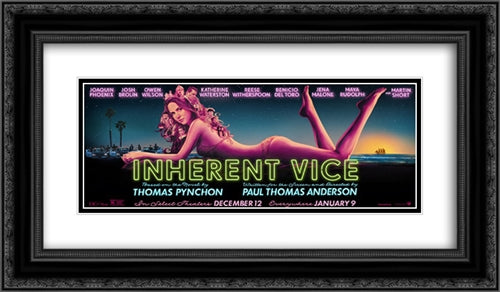 Inherent Vice 24x14 Black Ornate Wood Framed Movie Poster with Double Matting