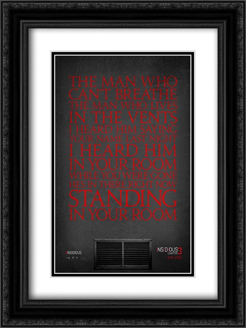 Insidious: Chapter 3 18x24 Black Ornate Wood Framed Movie Poster with Double Matting
