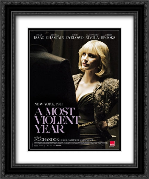 A Most Violent Year 20x24 Black Ornate Wood Framed Movie Poster with Double Matting
