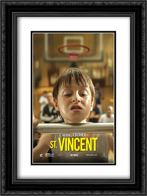 St. Vincent 18x24 Black Ornate Wood Framed Movie Poster with Double Matting