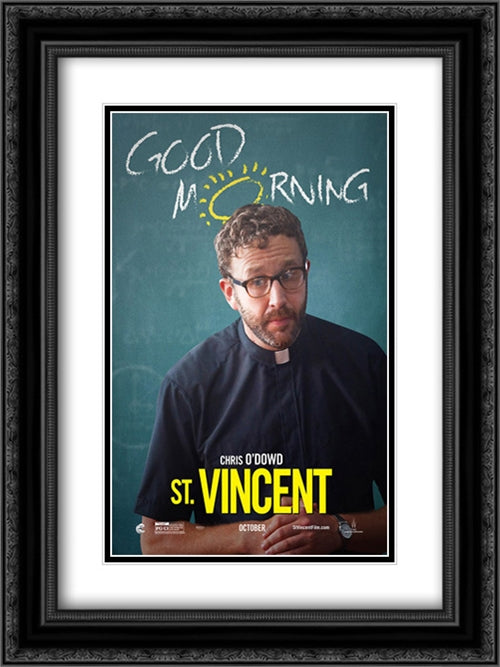 St. Vincent 18x24 Black Ornate Wood Framed Movie Poster with Double Matting