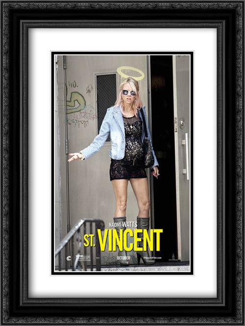 St. Vincent 18x24 Black Ornate Wood Framed Movie Poster with Double Matting