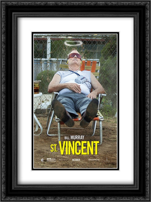 St. Vincent 18x24 Black Ornate Wood Framed Movie Poster with Double Matting