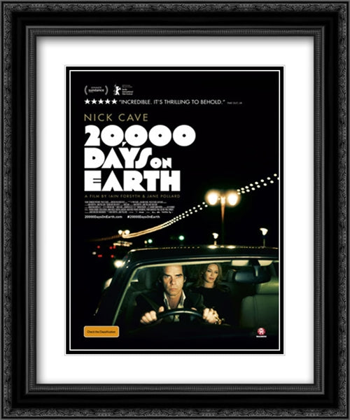 20,000 Days on Earth 20x24 Black Ornate Wood Framed Movie Poster with Double Matting