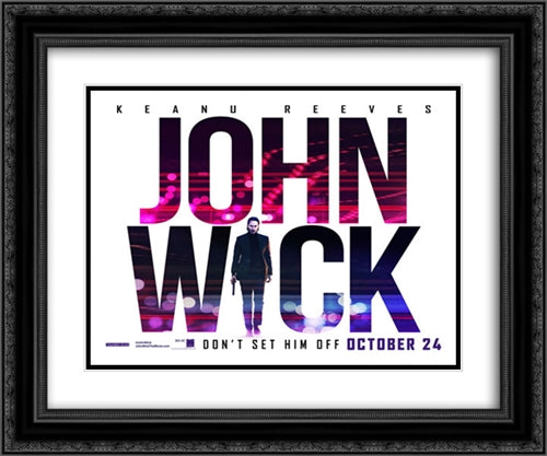 John Wick 24x20 Black Ornate Wood Framed Movie Poster with Double Matting
