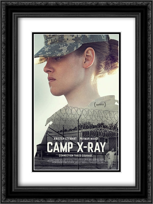 Camp X-Ray 18x24 Black Ornate Wood Framed Movie Poster with Double Matting