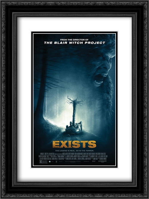 Exists 18x24 Black Ornate Wood Framed Movie Poster with Double Matting
