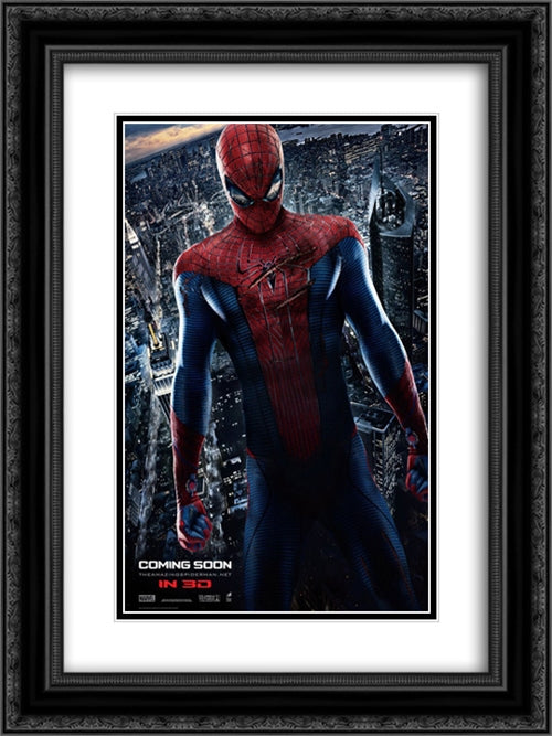 The Amazing Spider-Man 18x24 Black Ornate Wood Framed Movie Poster with Double Matting