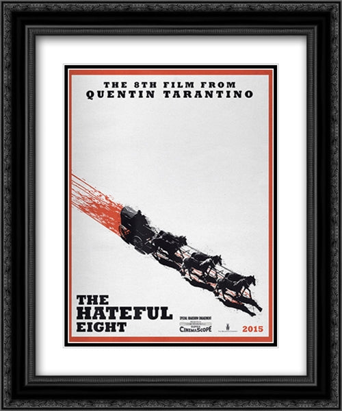 The Hateful Eight 20x24 Black Ornate Wood Framed Movie Poster with Double Matting