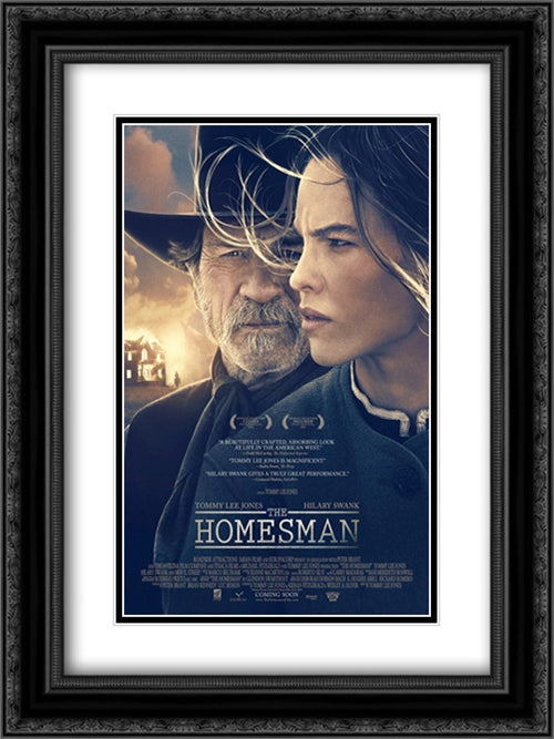 The Homesman 18x24 Black Ornate Wood Framed Movie Poster with Double Matting