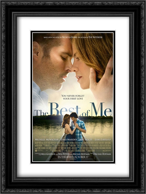 The Best of Me 18x24 Black Ornate Wood Framed Movie Poster with Double Matting
