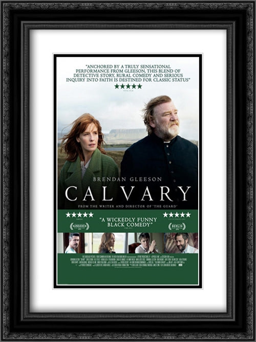 Calvary 18x24 Black Ornate Wood Framed Movie Poster with Double Matting