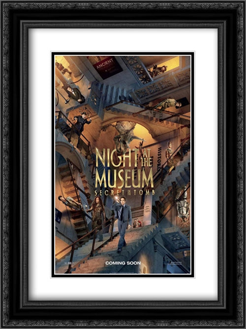 Night at the Museum: Secret of the Tomb 18x24 Black Ornate Wood Framed Movie Poster with Double Matting