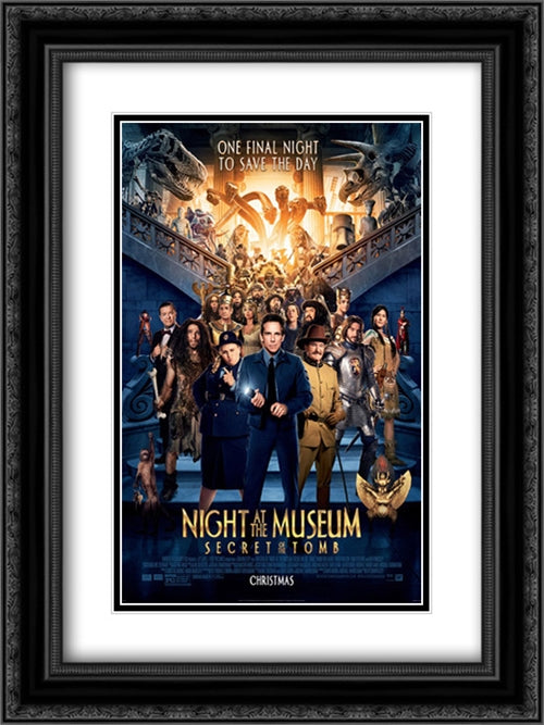 Night at the Museum: Secret of the Tomb 18x24 Black Ornate Wood Framed Movie Poster with Double Matting