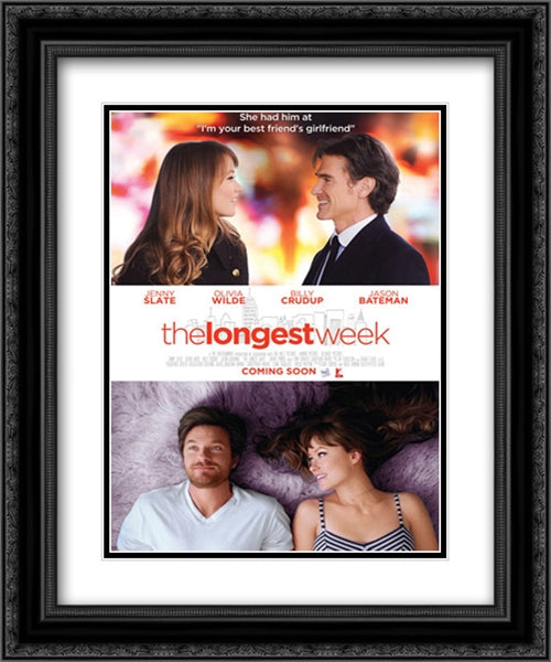 The Longest Week 20x24 Black Ornate Wood Framed Movie Poster with Double Matting