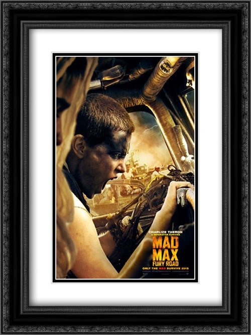 Mad Max: Fury Road 18x24 Black Ornate Wood Framed Movie Poster with Double Matting