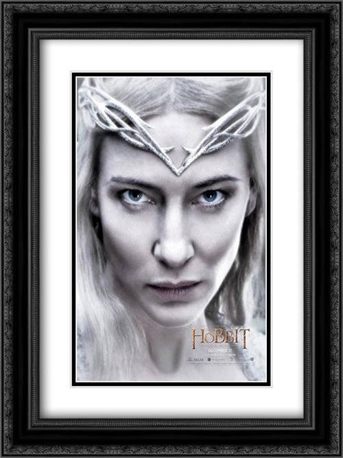 The Hobbit: The Battle of the Five Armies 18x24 Black Ornate Wood Framed Movie Poster with Double Matting