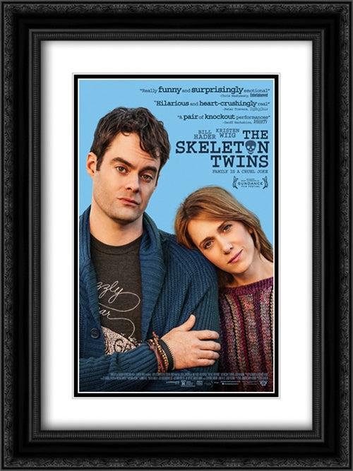 The Skeleton Twins 18x24 Black Ornate Wood Framed Movie Poster with Double Matting