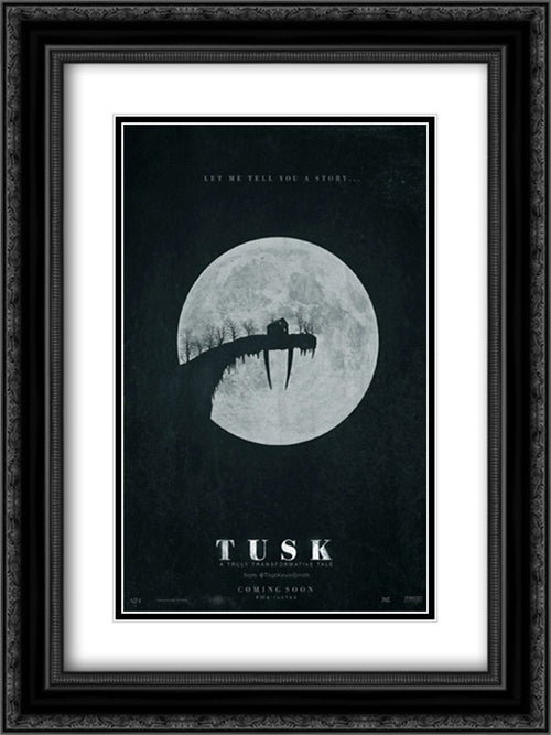 Tusk 18x24 Black Ornate Wood Framed Movie Poster with Double Matting