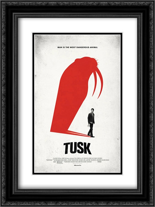 Tusk 18x24 Black Ornate Wood Framed Movie Poster with Double Matting