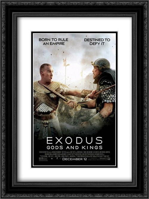 Exodus: Gods and Kings 18x24 Black Ornate Wood Framed Movie Poster with Double Matting