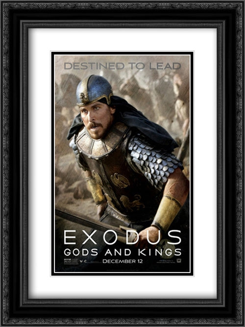 Exodus: Gods and Kings 18x24 Black Ornate Wood Framed Movie Poster with Double Matting
