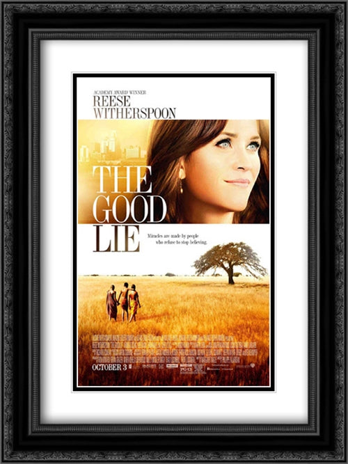 The Good Lie 18x24 Black Ornate Wood Framed Movie Poster with Double Matting