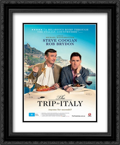 The Trip To Italy 20x24 Black Ornate Wood Framed Movie Poster with Double Matting