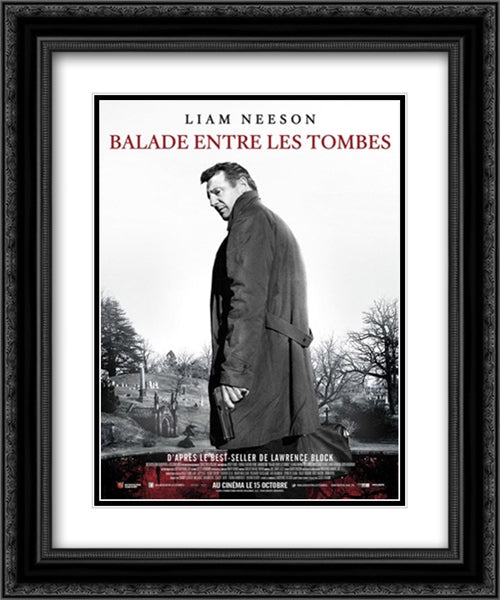 A Walk Among The Tombstones 20x24 Black Ornate Wood Framed Movie Poster with Double Matting