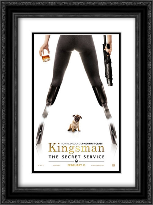 Kingsman: The Secret Service 18x24 Black Ornate Wood Framed Movie Poster with Double Matting