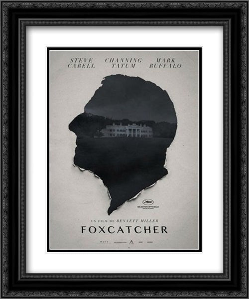 Foxcatcher 20x24 Black Ornate Wood Framed Movie Poster with Double Matting