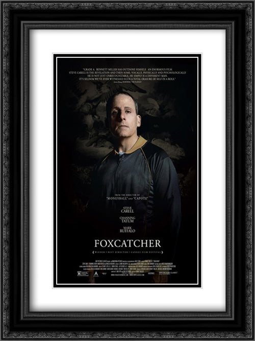 Foxcatcher 18x24 Black Ornate Wood Framed Movie Poster with Double Matting