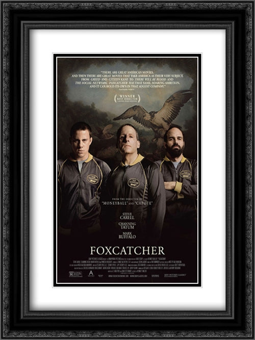 Foxcatcher 18x24 Black Ornate Wood Framed Movie Poster with Double Matting