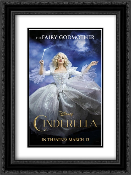 Cinderella 18x24 Black Ornate Wood Framed Movie Poster with Double Matting