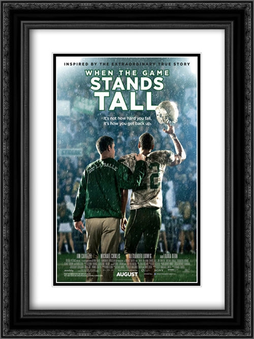 When The Game Stands Tall 18x24 Black Ornate Wood Framed Movie Poster with Double Matting