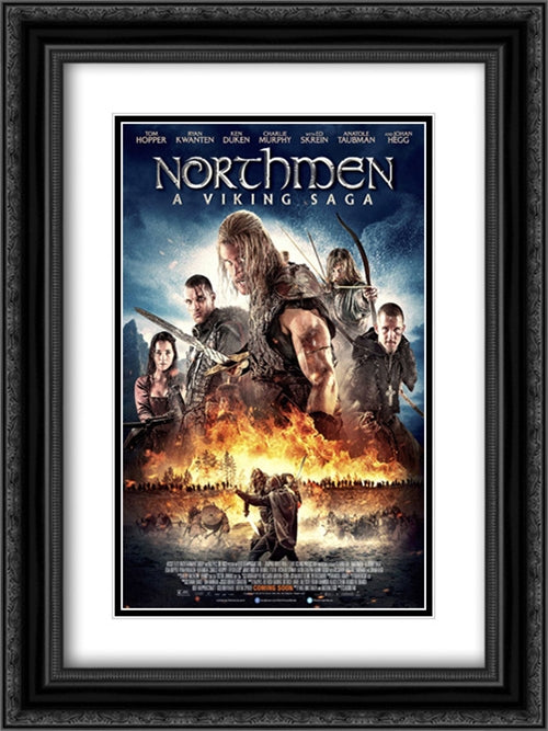 Northmen: A Viking Saga 18x24 Black Ornate Wood Framed Movie Poster with Double Matting