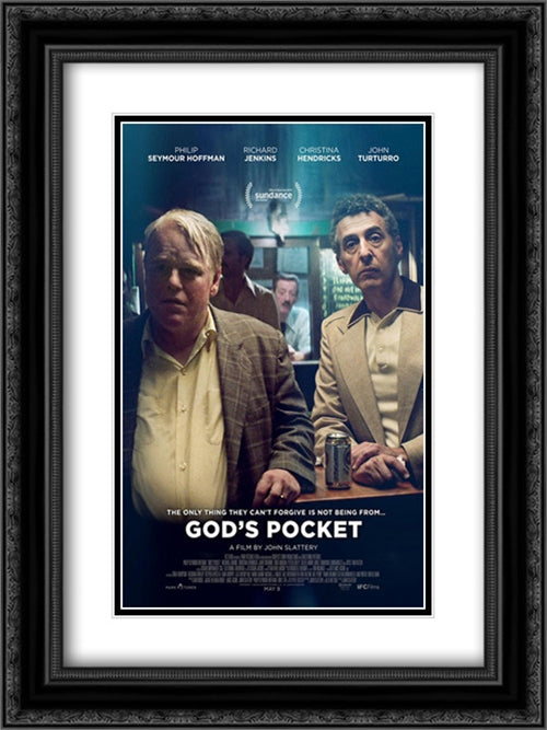 God's Pocket 18x24 Black Ornate Wood Framed Movie Poster with Double Matting