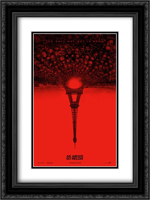 As Above, So Below 18x24 Black Ornate Wood Framed Movie Poster with Double Matting