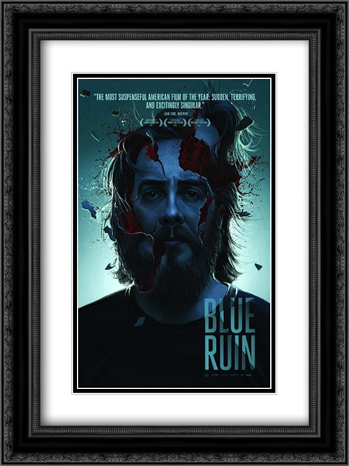 Blue Ruin 18x24 Black Ornate Wood Framed Movie Poster with Double Matting
