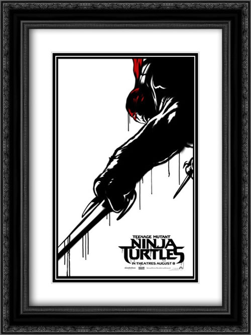 Teenage Mutant Ninja Turtles 18x24 Black Ornate Wood Framed Movie Poster with Double Matting