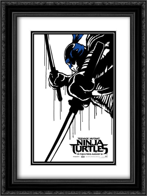 Teenage Mutant Ninja Turtles 18x24 Black Ornate Wood Framed Movie Poster with Double Matting