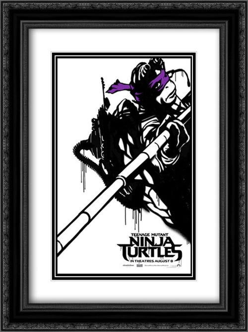 Teenage Mutant Ninja Turtles 18x24 Black Ornate Wood Framed Movie Poster with Double Matting