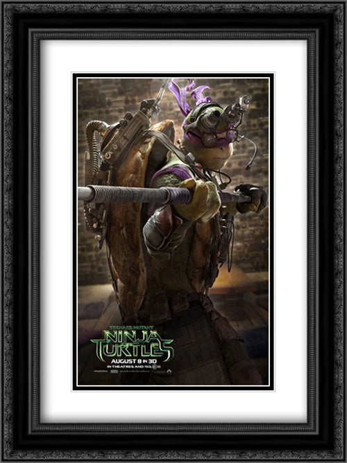 Teenage Mutant Ninja Turtles 18x24 Black Ornate Wood Framed Movie Poster with Double Matting