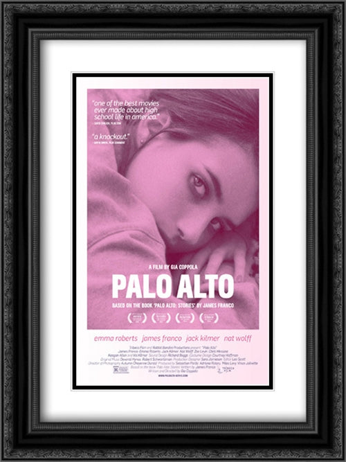 Palo Alto 18x24 Black Ornate Wood Framed Movie Poster with Double Matting