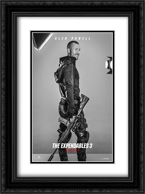 The Expendables 3 18x24 Black Ornate Wood Framed Movie Poster with Double Matting