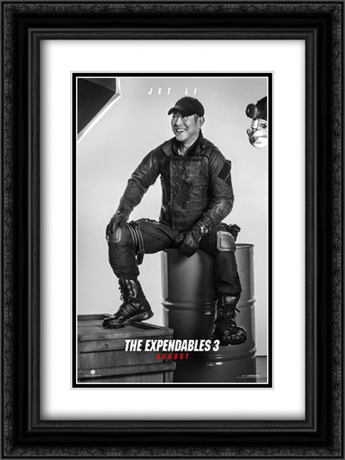 The Expendables 3 18x24 Black Ornate Wood Framed Movie Poster with Double Matting
